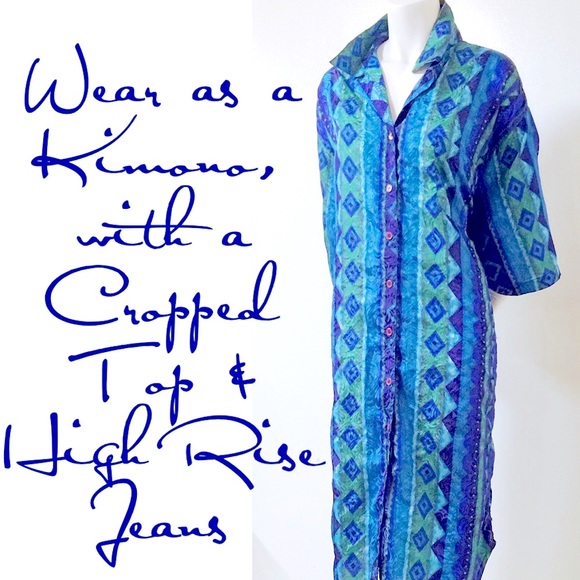 Gorgeous, Long Length Button Down Kimono Outerwear - Picture 2 of 16